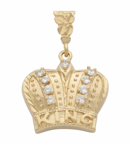 CZ King Crown Pendant