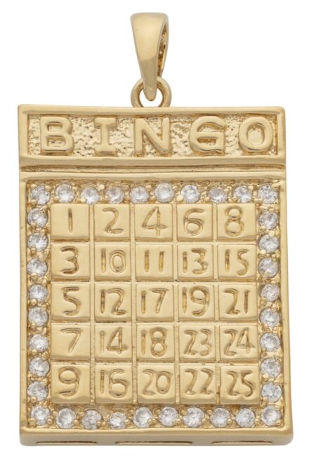 CZ Bingo Card Pendant