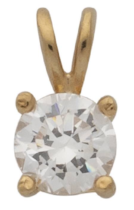 CZ Round Stone Pendant