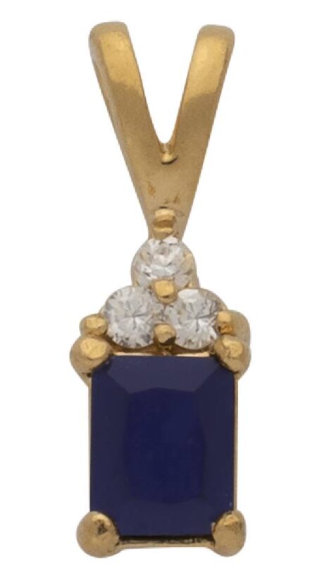 CZ Blue Rectangle Pendant