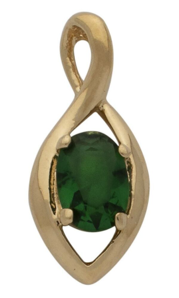 CZ Green Oval Pendant