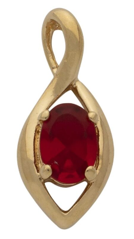 CZ Red Oval Pendant