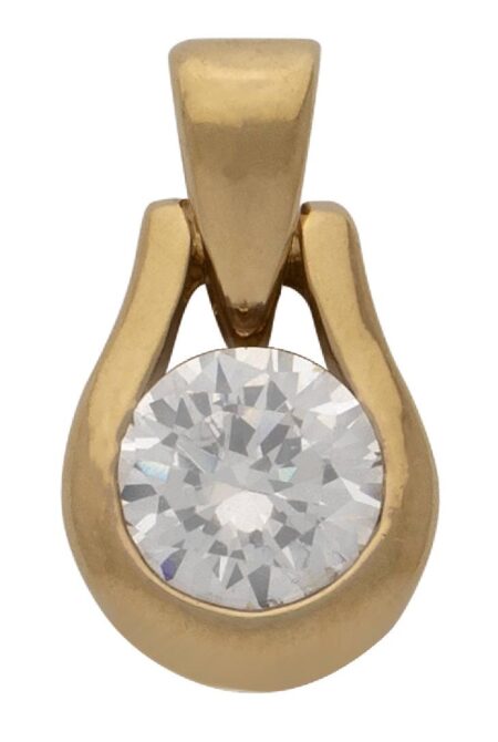 CZ Round Stone Pendant