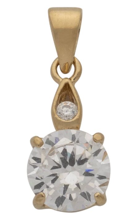 CZ Round Stone Pendant