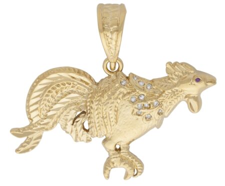 CZ Rooster Pendant