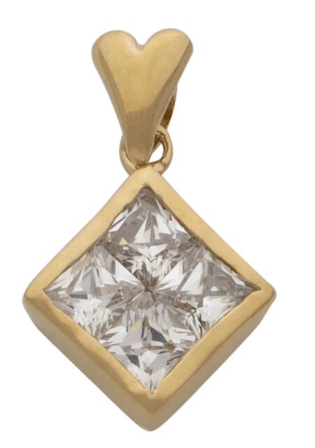 CZ Square Framed Pendant