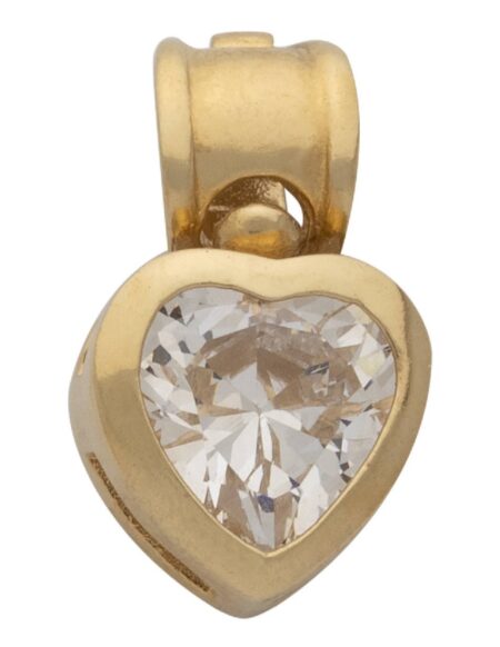 CZ Heart Shaped Slider Pendant