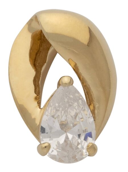 CZ Tear Drop Shaped Slider Pendant