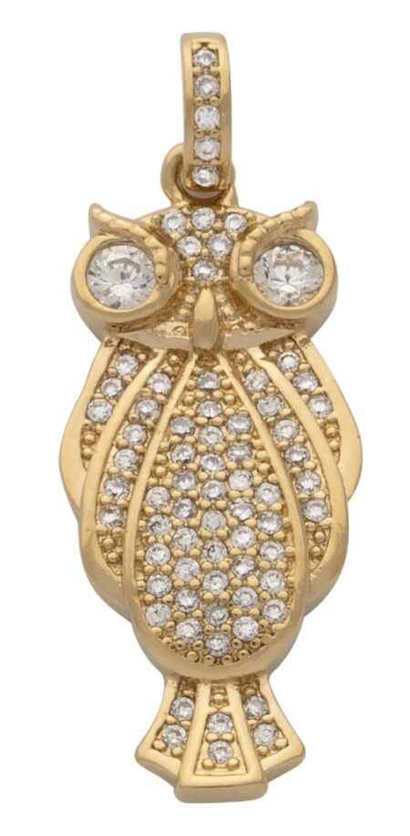 CZ Owl Pendant