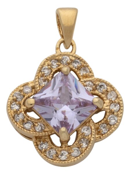 CZ with Purple Center Stone Pendant