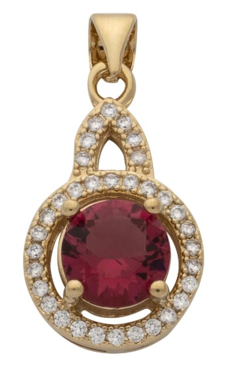 CZ with Magenta Center Stone Pendant