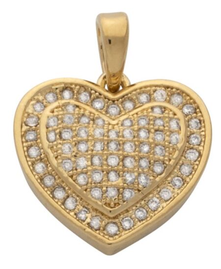 CZ Puffed Heart Pendant