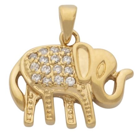 CZ Elephant Pendant