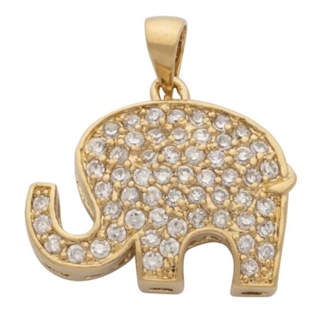 CZ Elephant Pendant