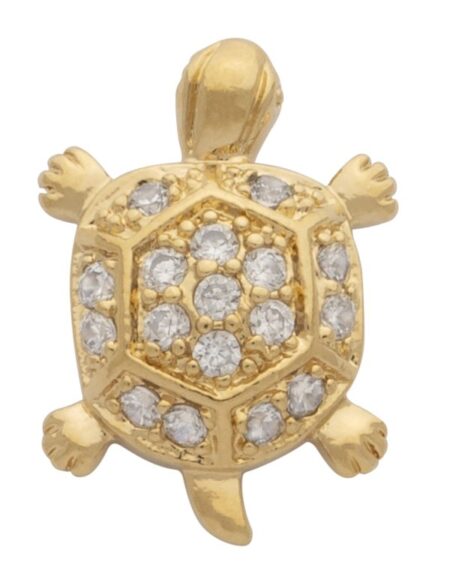 CZ Turtle Pendant