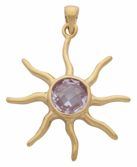 CZ Sun Burst Pendant