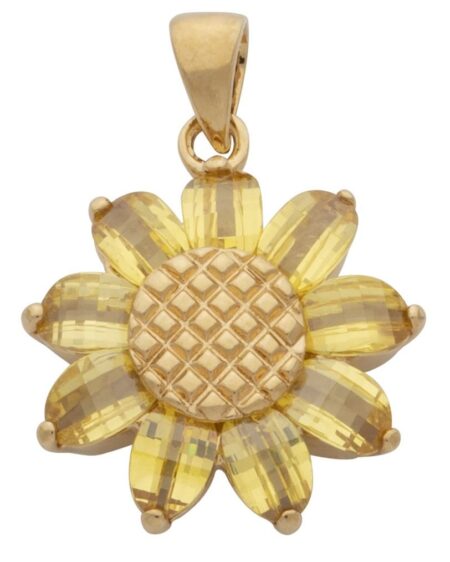 CZ Yellow Sunflower Pendant