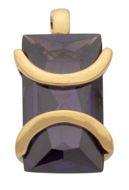 CZ Purple Square Stone Pendant