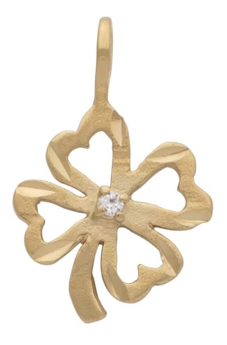 CZ Four Leaf Clover Pendant