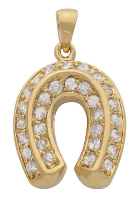 CZ Horseshoe Pendant