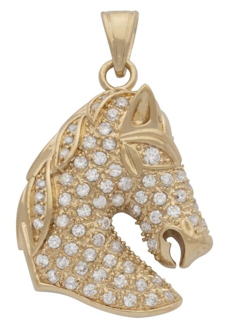 CZ Horse Head Pendant