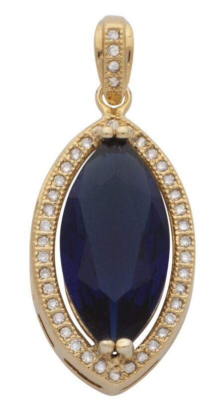 CZP-701 | CZ Sapphire Oval Pendant