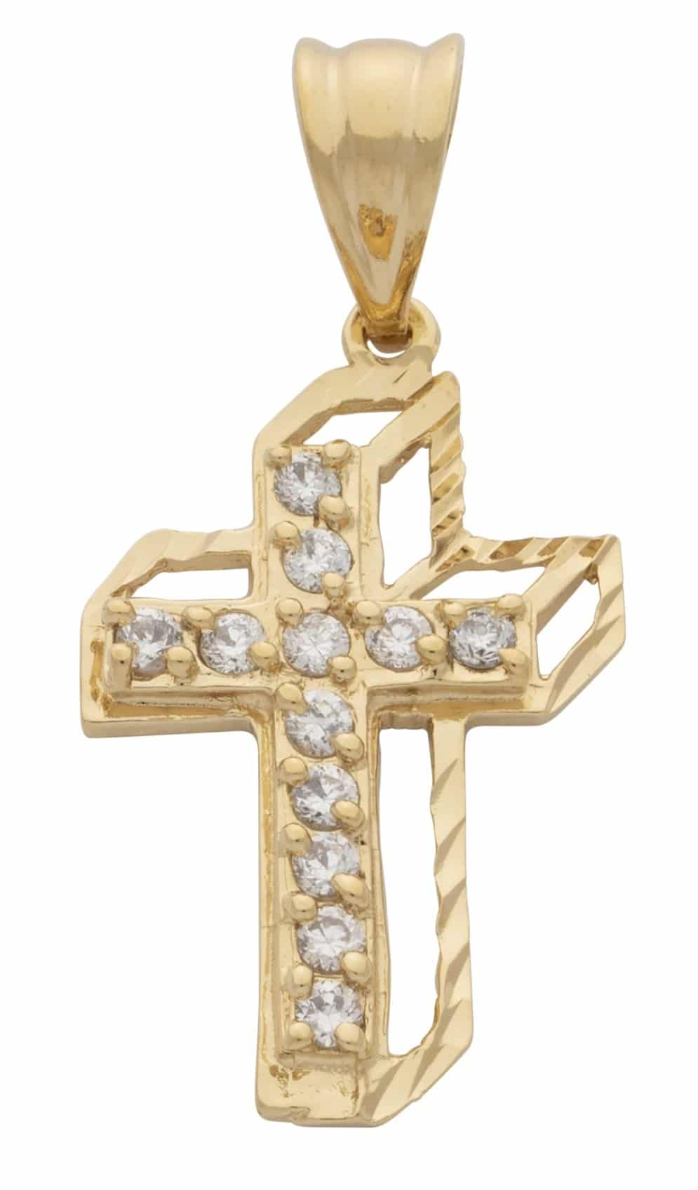 CZP-075 | CZ Cross Pendant · Goldfathers Jewelry