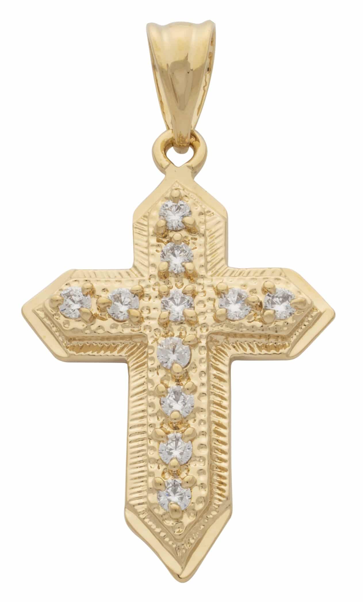 CZP-077 | CZ Cross Pendant · Goldfathers Jewelry