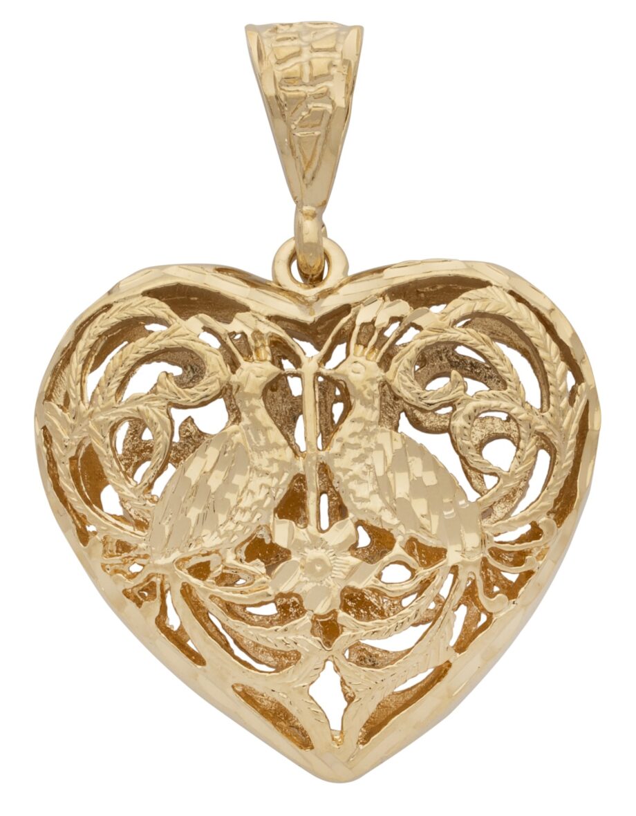 FH-001 | Filigree Large Heart with Birds