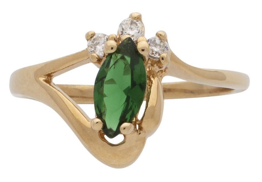 LR-034D | Ladies Ring CZ/Emerald