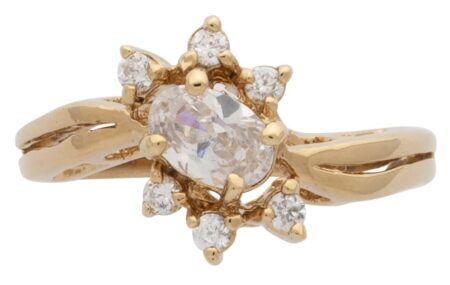 LR-052 | Ladies Ring CZ Oval Flower