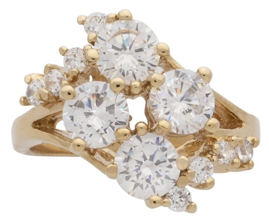 LR-062A | Ladies Ring CZ Cocktail Cluster