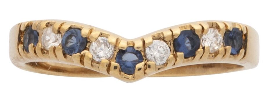 LR-008C | Ladies Ring CZ/Sapphire V