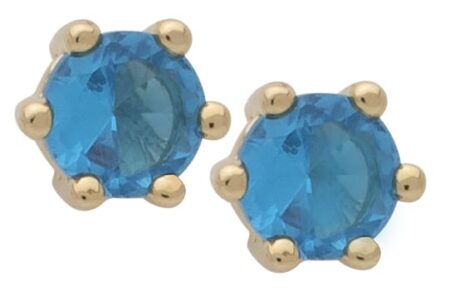 BSE-052 | Circle Birthstone Earring-Dec/Blue Zircon