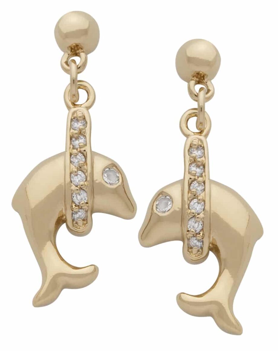 CZE-152 | CZ Dolphin Earrings