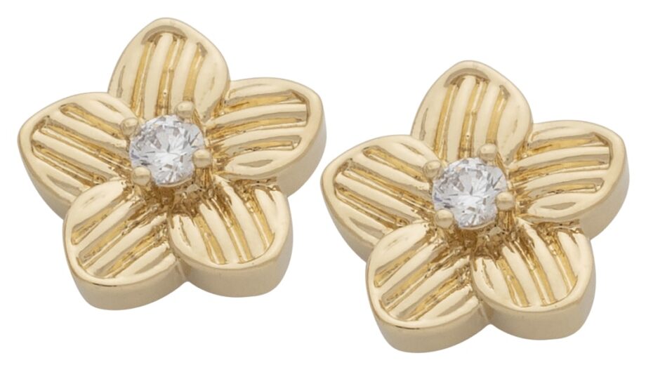 CZE-154 | CZ Center Flower Earrings