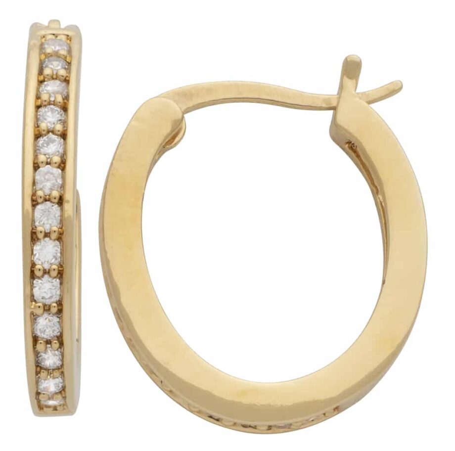 CZE-270 | CZ Oval Hoop Earrings