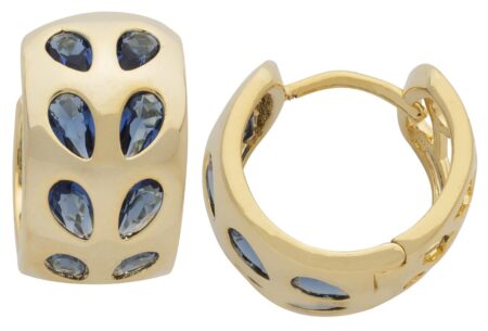 CZE-286 | CZ Hoop Earrings Sapphire
