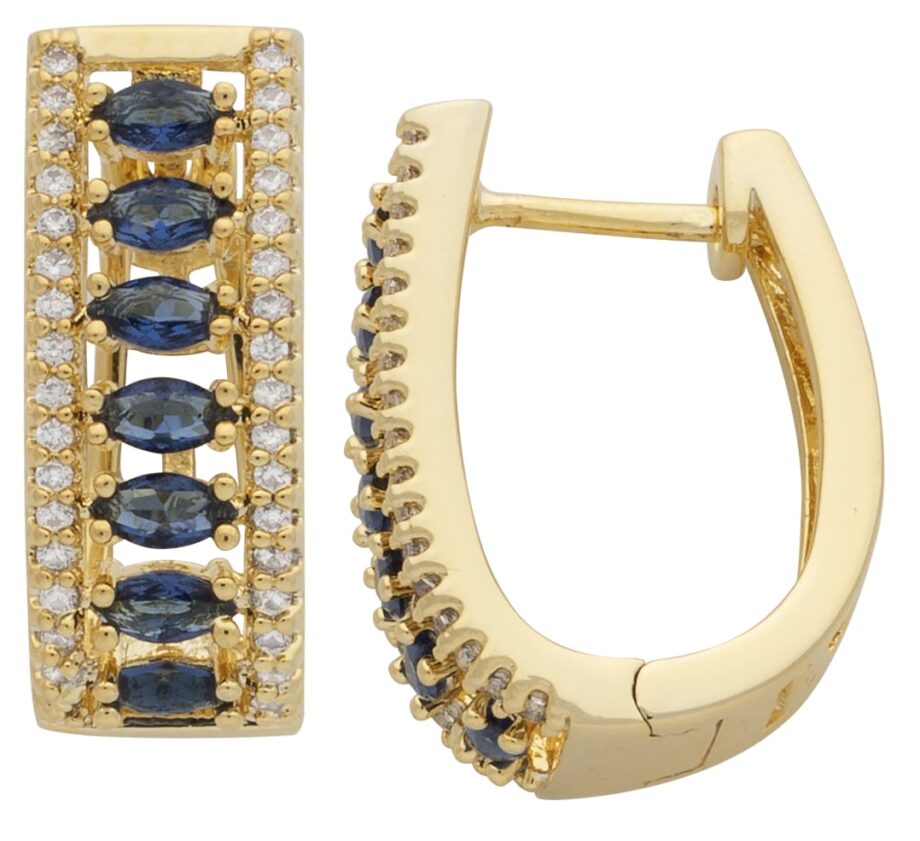 CZE-291 | CZ Sapphire Hoop Earrings
