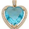 CZP-727-03 | CZ Aquamarine Large Heart Pendant (March)