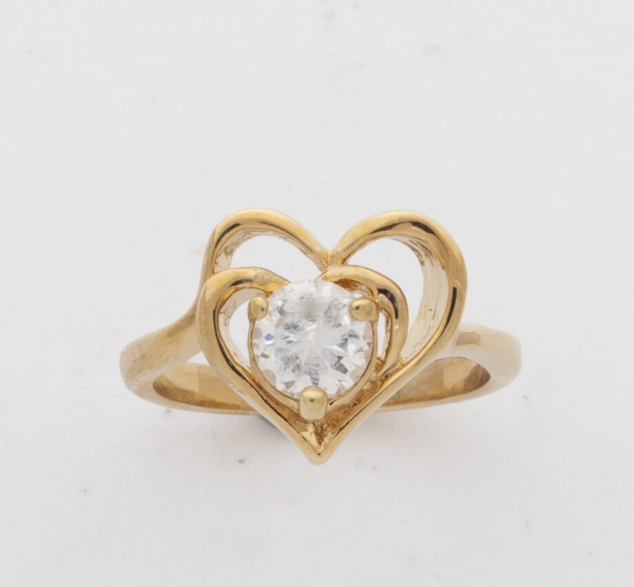 LR-101 | Ladies Ring CZ Double Heart