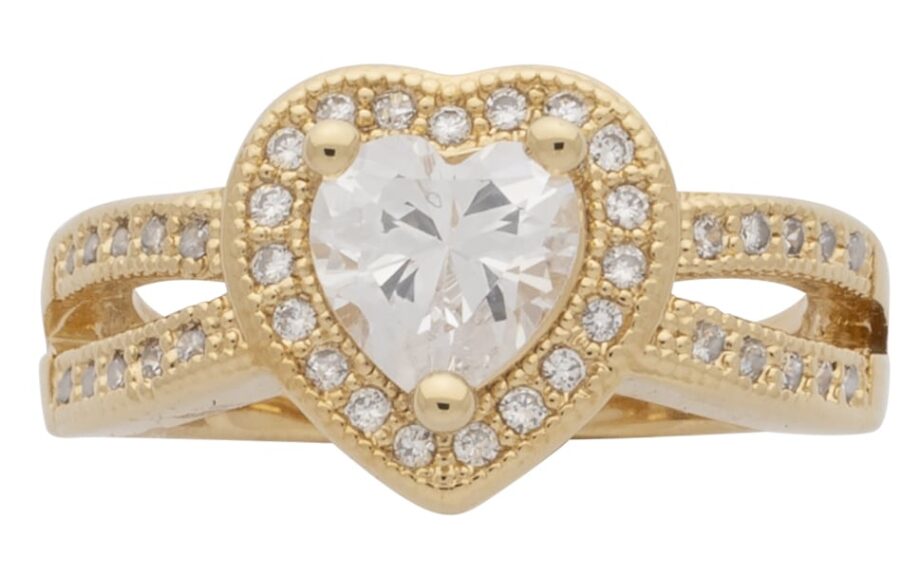 LR-191 | Ladies Ring CZ/Heart Center Stone