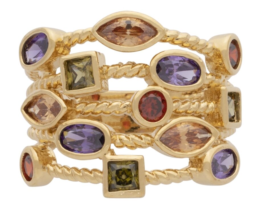 LR-198 | Ladies Ring Mulit-Colored CZ Stones