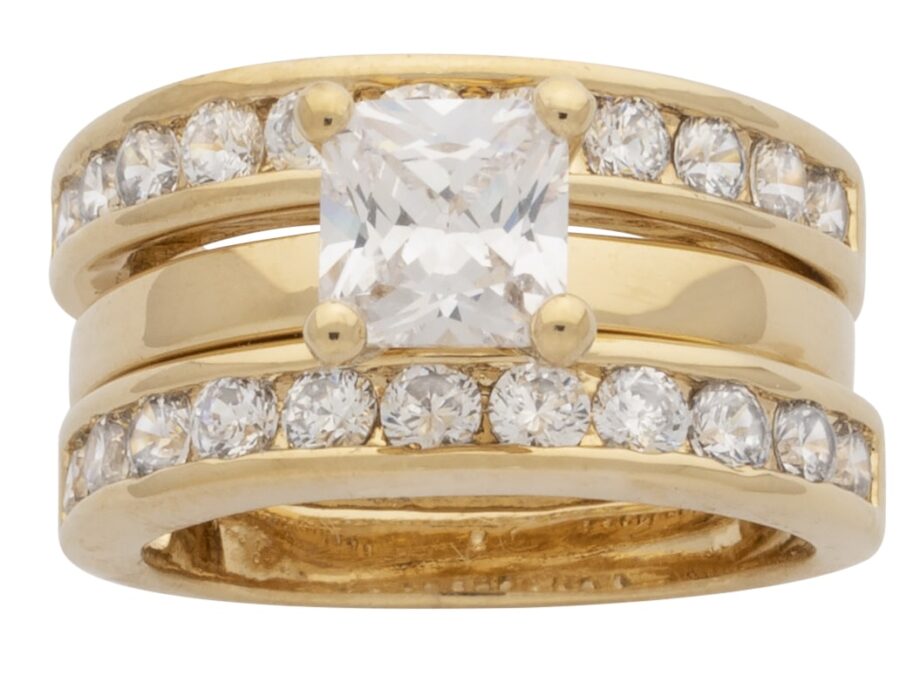 LR-205 | Ladies Ring 3 Piece CZ Set