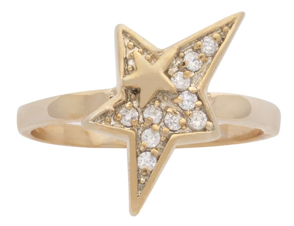 LR-240 | Ladies Ring CZ Star · Goldfathers Jewelry