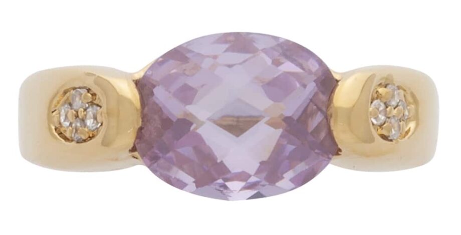 LR-098 | Ladies Ring CZ/Amethyst Oval