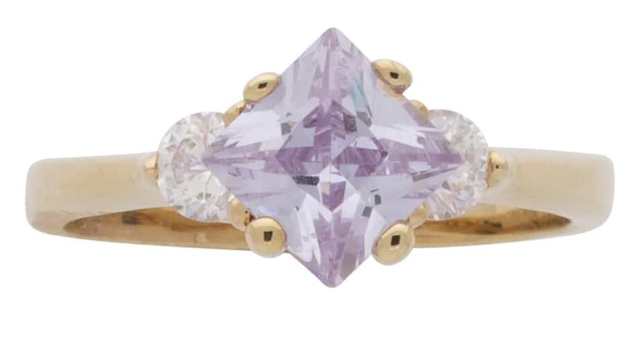 LR-099 | Ladies Ring CZ/Amethyst Diamond