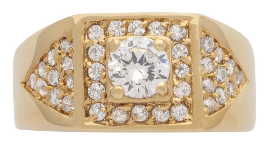 MN-047 | Mens Ring CZ/Round Center Stone