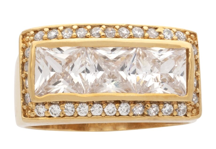 MN-049 | Mens Ring CZ/Rectangle Center Stone