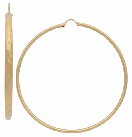 HE-110 | Hoop Earrings Diamond Cut Jumbo - DISCONTINUED